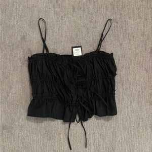 Black ruched tank top